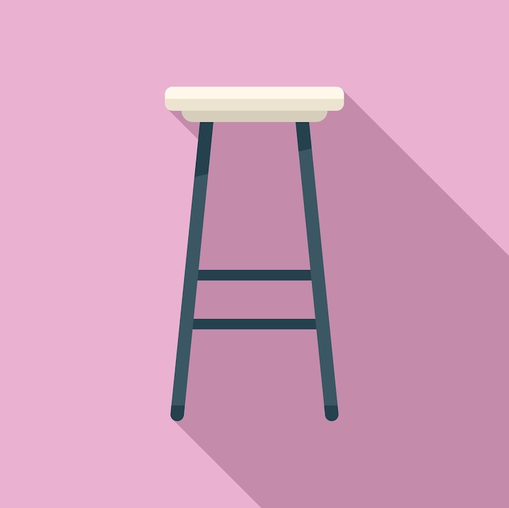 Vector kitchen chair icon flat vector interior furniture modern furniture
