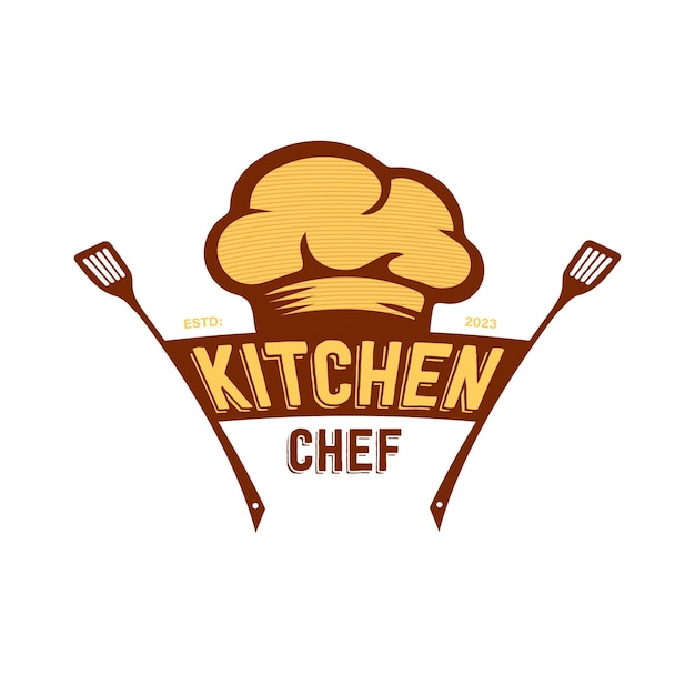 Kitchen chef logo design template