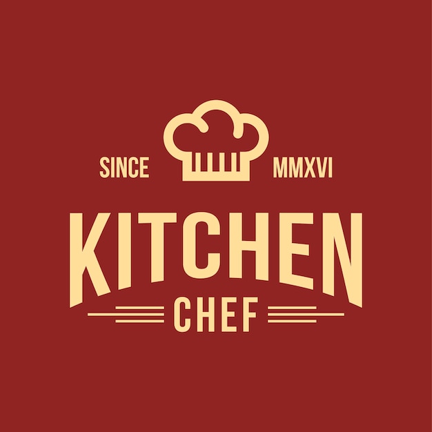 Vettore modello di vettore di progettazione del logo dello chef di cucina