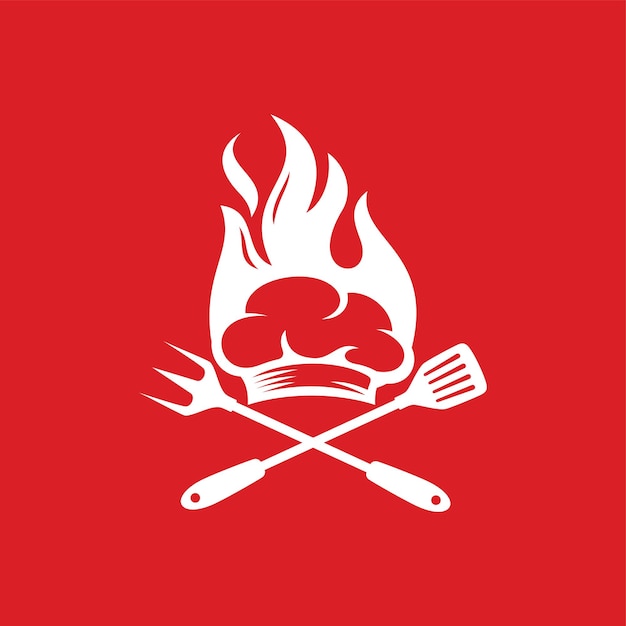 Векторный шаблон логотипа шеф-повара кухни