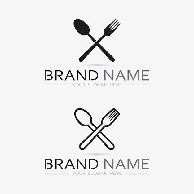 KITCHEN AND CHEF LOGO FOOD ICON RESTO AND CAFE DESIGN VECTOR