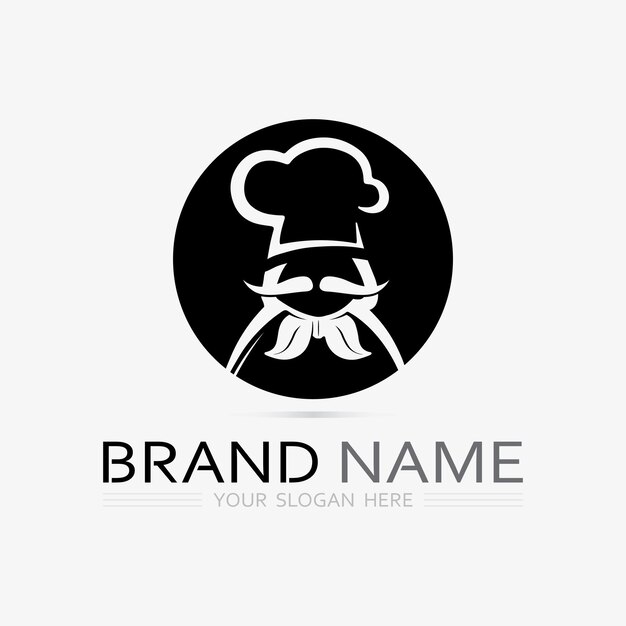 KITCHEN AND CHEF LOGO FOOD ICON RESTO AND CAFE DESIGN VECTOR