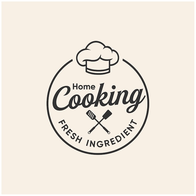 Vector kitchen chef logo ontwerp vector sjabloon inspiratie