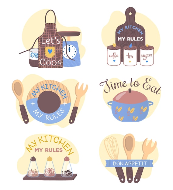 Set di badge decorativi da cucina