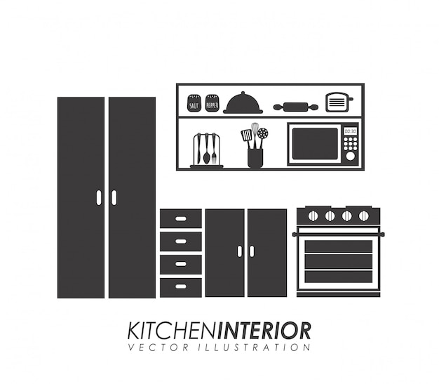 Kitchen design over white background vector illustration