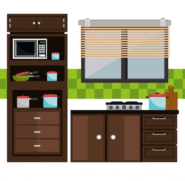 Vector kitchen and dishware