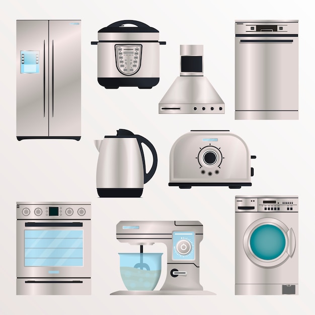 Kitchen Electric Appliances Big Illustrations Set - Stock Illustration  [34936882] - PIXTA