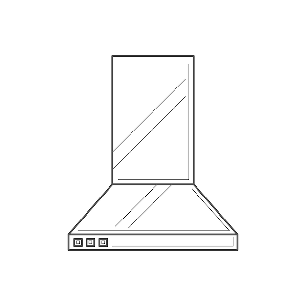 Kitchen hood isolated thin line icon