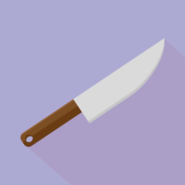 Kitchen knife in flat style kitchen accessory knife for cutting meat vector illustration stock image