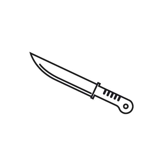 Kitchen knife line vector icon illustration design template