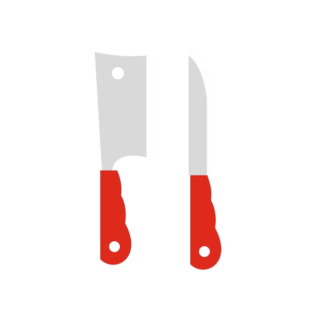 Kitchen knives icon in flat style isolated on white background