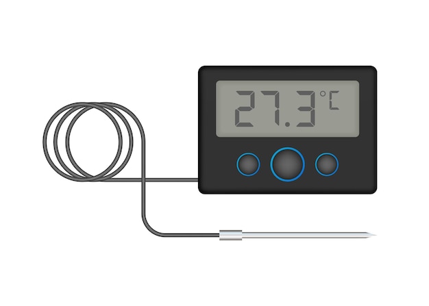 Vector kitchen or laboratory thermometer. food temperature. vector stock illustration