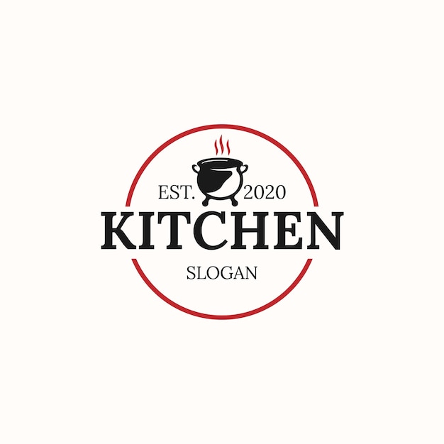 kitchen logo badge design template