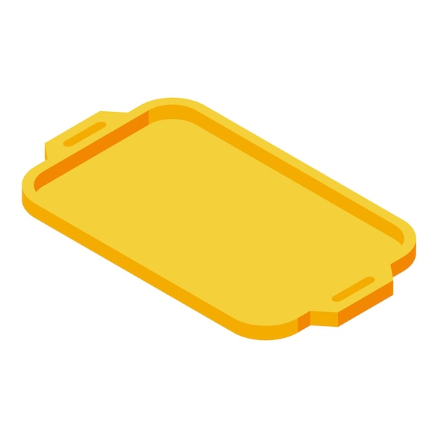 Kitchen meal tray icon isometric vector banquet serving plate