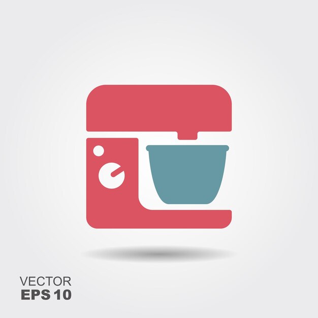 Kitchen mixer flat icon of kitchen appliances Vector illustration