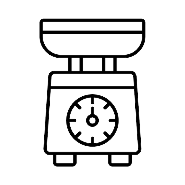 Kitchen Scale Line Illustration