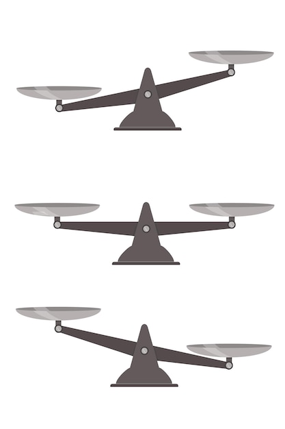 Kitchen scale mechanical balance law justice vector illustration