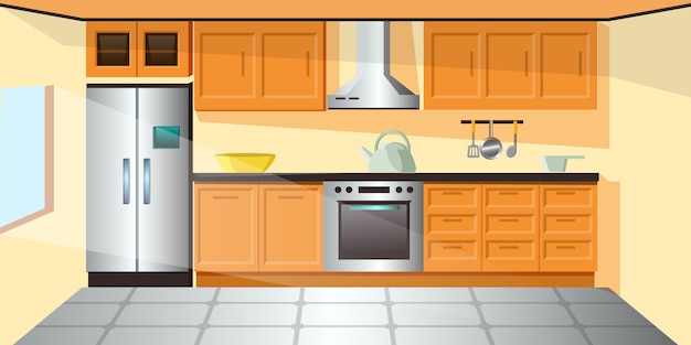 Kitchen set furniture illustration