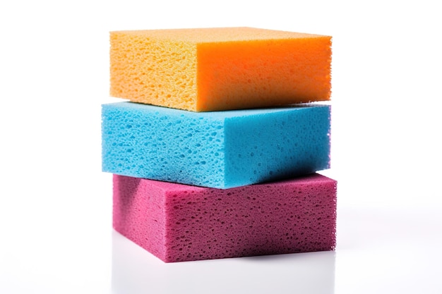 Kitchen Sponges Tower isolated on white background