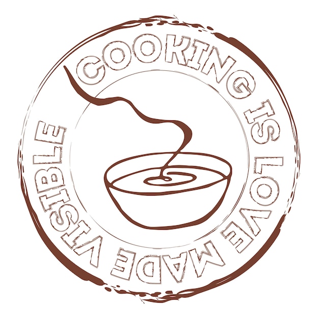 Вектор Кухонная марка с блюдом