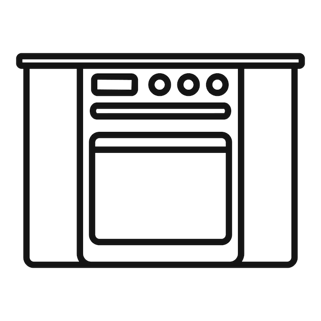 kitchen stove icon outline vector interior design modern cook