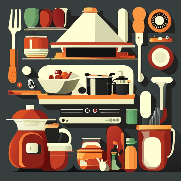 kitchen stuff vector illustration