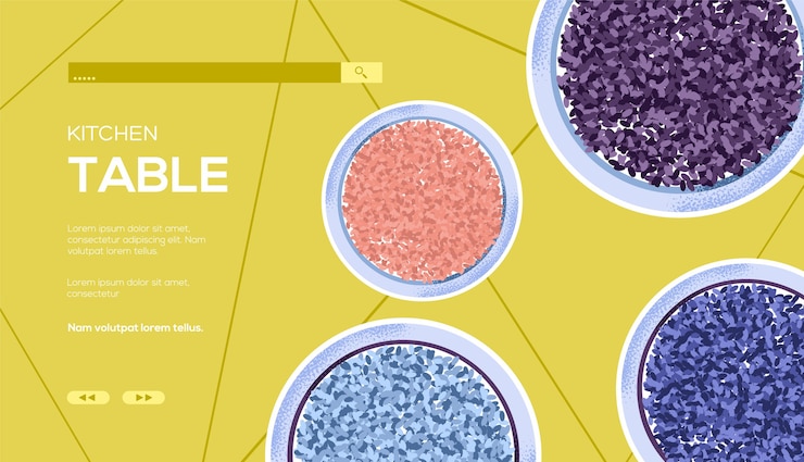 Vector kitchen table landing page