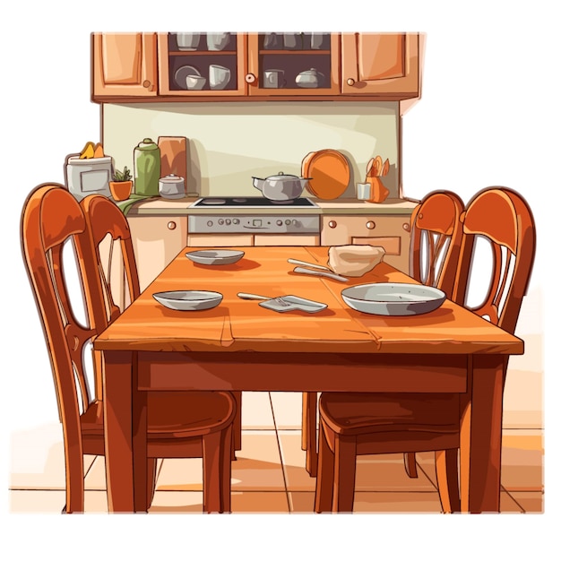 Kitchen Table vector on white background