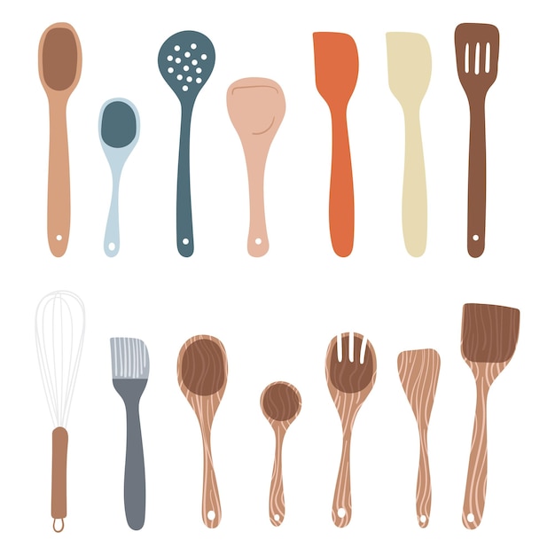 Vector kitchen tools clipart illustration set