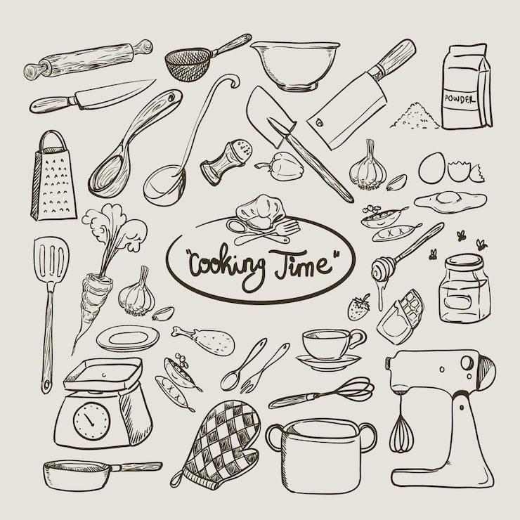 Vector kitchen tools collection