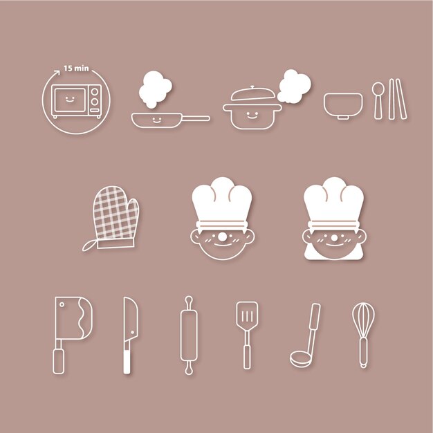 Vector kitchen tools and eduipments illustration
