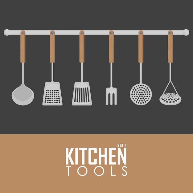 Vector kitchen tools vector illustration set of ellements