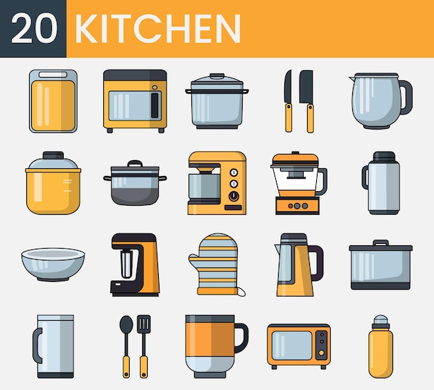Vettore illustrazione vettoriale di utensili da cucina