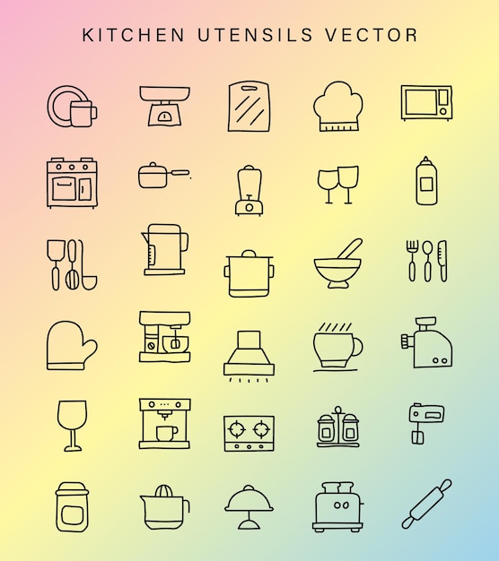 Vector kitchen utensil vectors