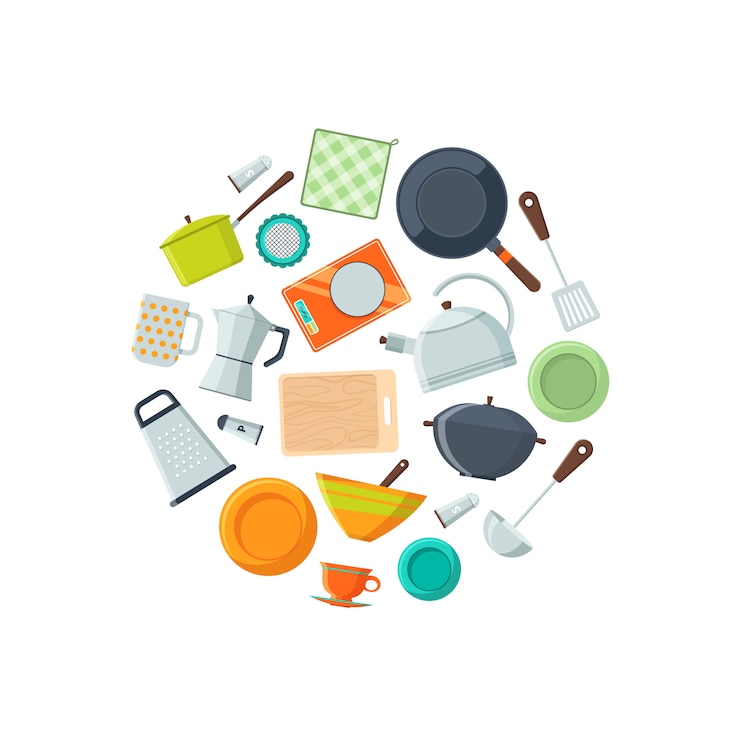 Vector   kitchen utensils flat icons