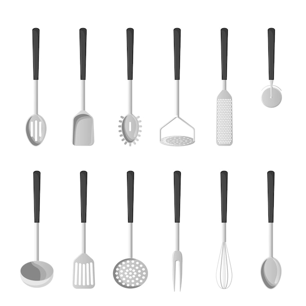 Kitchen utensils. isolated vector illustration on white background.