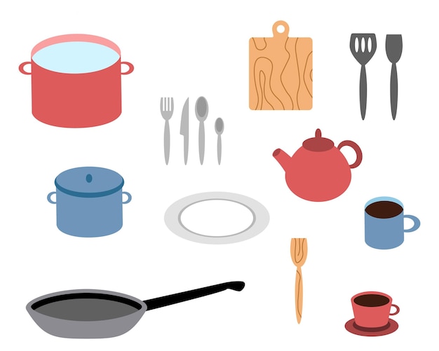 Kitchen utensils vector set