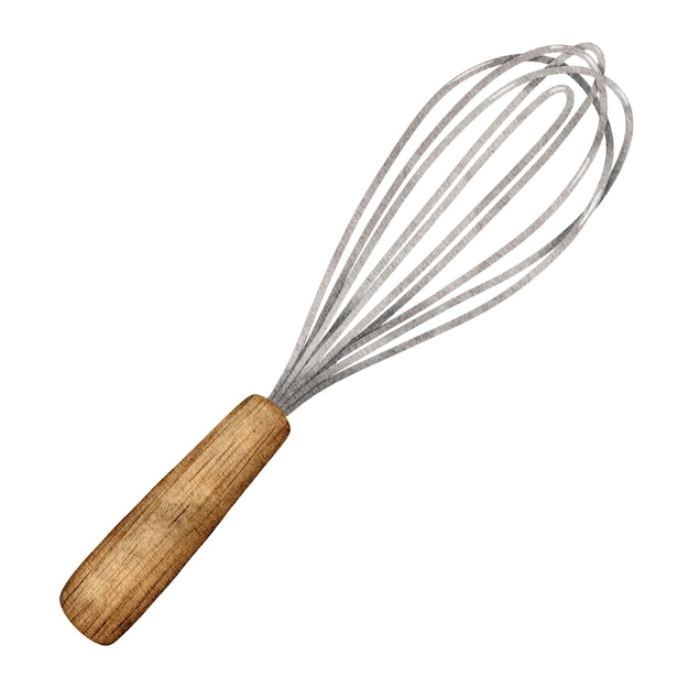 Kitchen utensils Whisk culinary Watercolor illustration Isolated