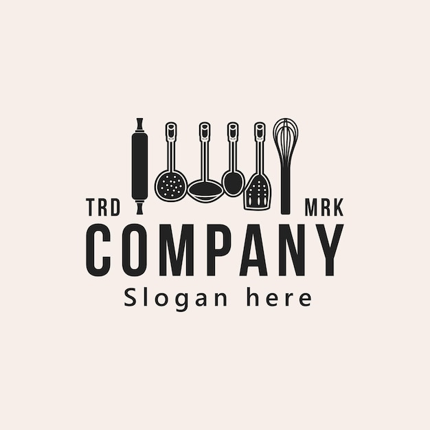 Kitchen ware tool baking and cooking equipment for cooking logo design vector illustration