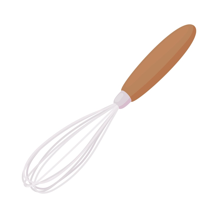 Vector kitchen whisk or beater icon in cartoon style on a white background