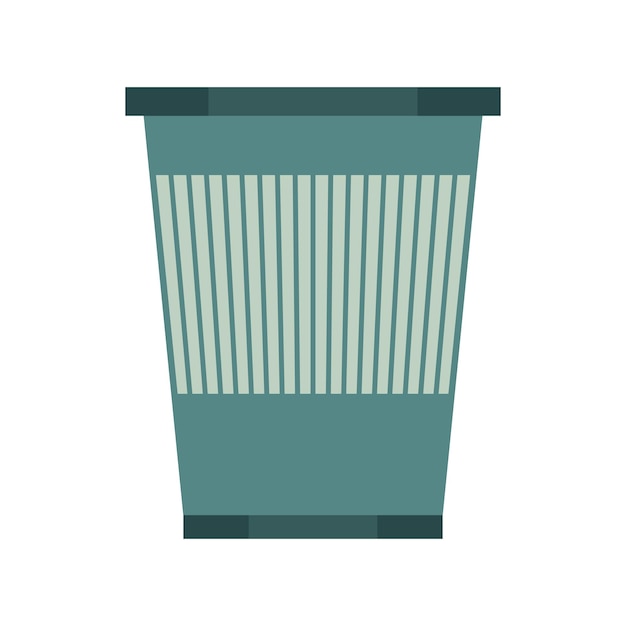 Kitchenware garbage basket icon in flat style isolated on white background