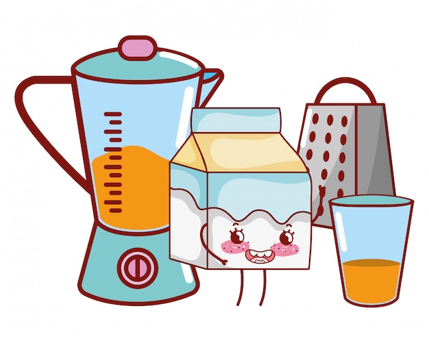 Vector kitchenware and ingredients cartoon
