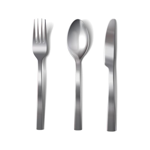 Kitchenware realistic set of vector kitchen utensils