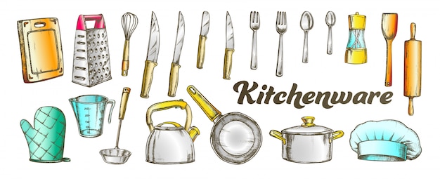 Kitchenware utensils collection set