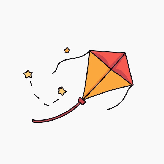 カイトの絵画アニメイラストベクトルデザイン