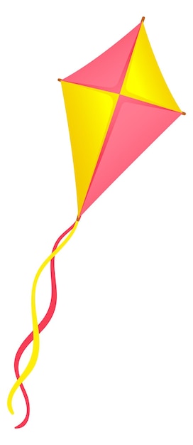 Vector kite icon colorful paper wind toy symbol