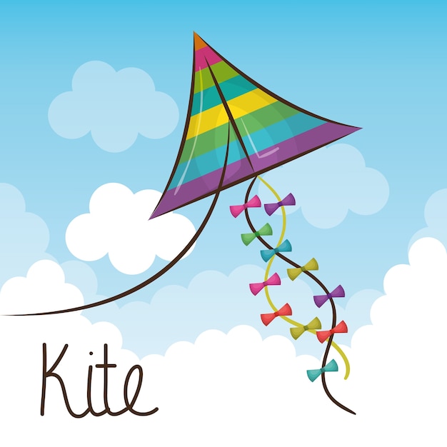 kite toy flying icon 