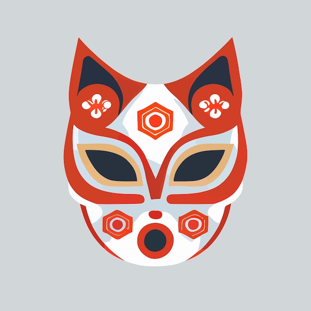 Vector kitsume masker platte ontwerp vector kunst kitsume pictogram