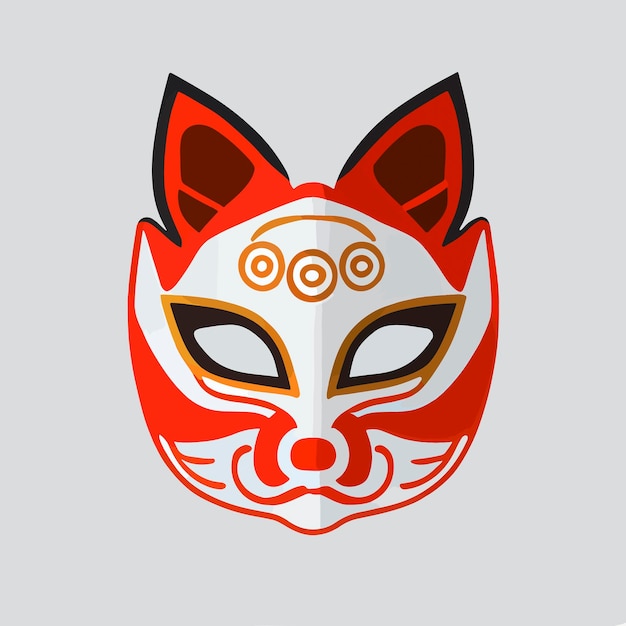 Vector kitsume masker platte ontwerp vector kunst kitsume pictogram