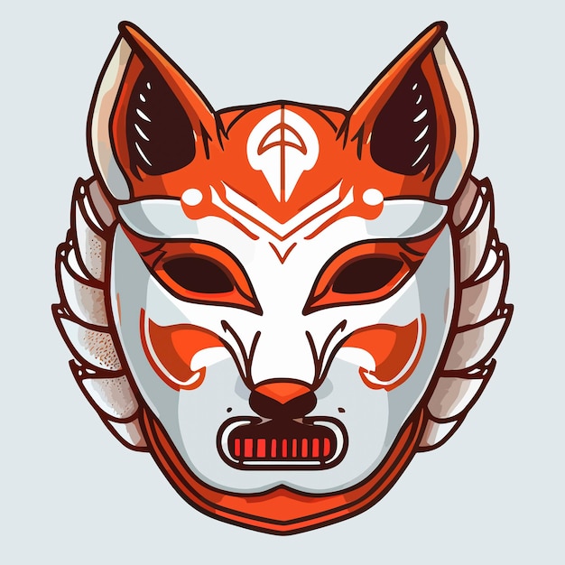 Kitsume masker vector pictogram illustratie